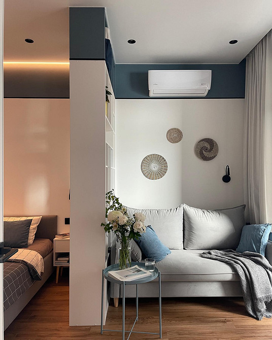 Как зонировать комнату на спальню и гостиную: 8 доступных вариантов и 58 фото