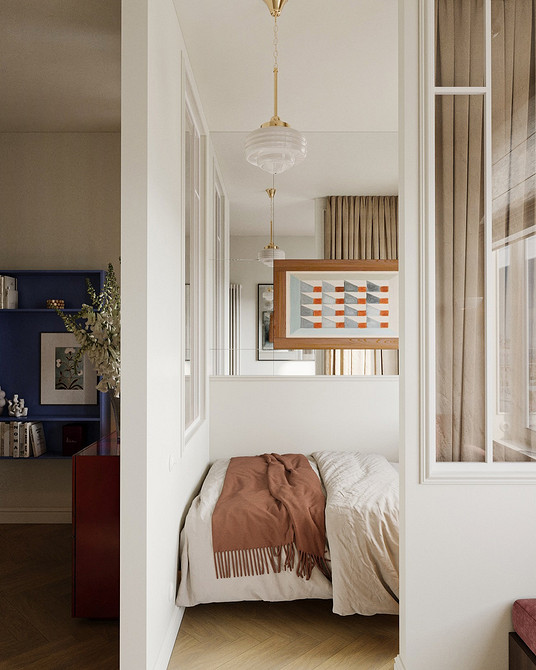 Как зонировать комнату на спальню и гостиную: 8 доступных вариантов и 58 фото