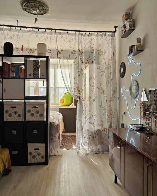 Как зонировать комнату на спальню и гостиную: 8 доступных вариантов и 58 фото