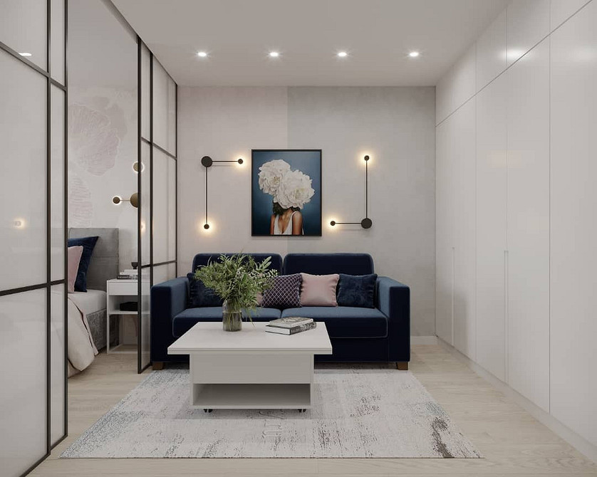 Как зонировать комнату на спальню и гостиную: 8 доступных вариантов и 58 фото