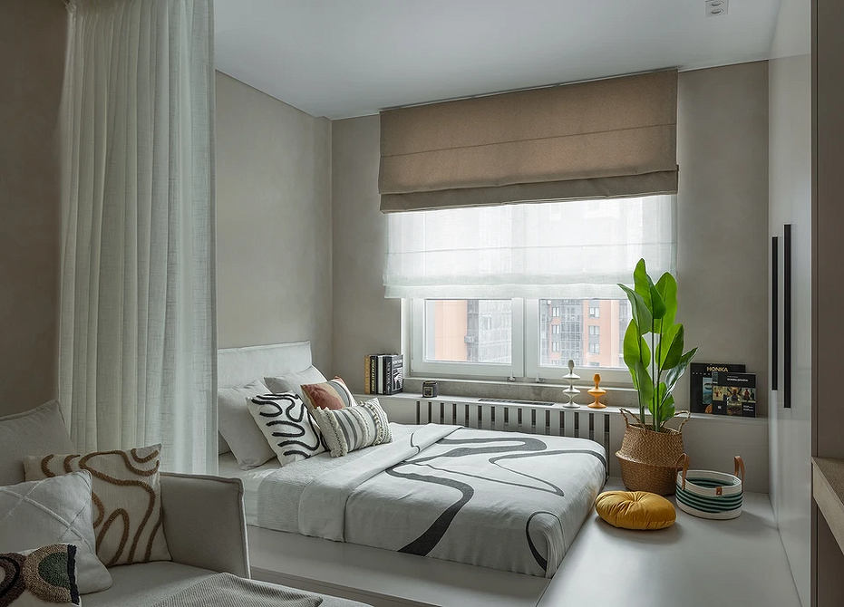 Как зонировать комнату на спальню и гостиную: 8 доступных вариантов и 58 фото