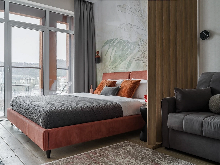 Как зонировать комнату на спальню и гостиную: 8 доступных вариантов и 58 фото