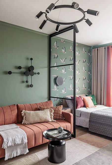 Как зонировать комнату на спальню и гостиную: 8 доступных вариантов и 58 фото