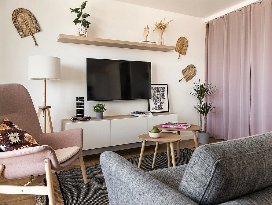 Как зонировать комнату на спальню и гостиную: 8 доступных вариантов и 58 фото