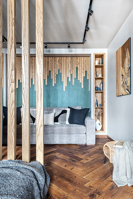 Как зонировать комнату на спальню и гостиную: 8 доступных вариантов и 58 фото