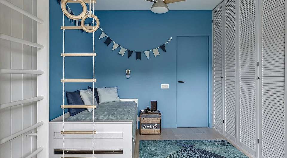 Детская голубого цвета: идеи оформления и самые удачные сочетания (70 фото)