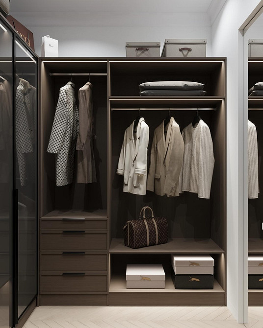 Дизайн гардеробной: идеи оформления, эргономика и наполнение (76 фото)