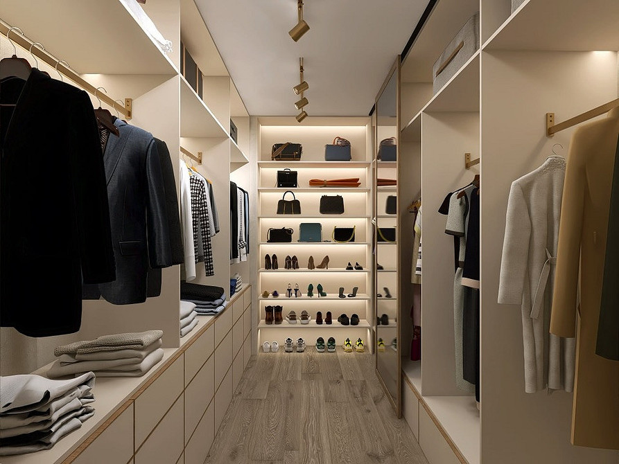 Дизайн гардеробной: идеи оформления, эргономика и наполнение (76 фото)