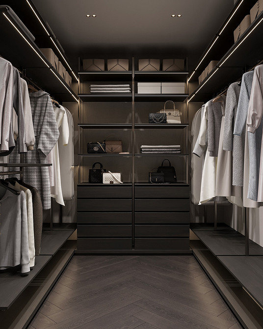 Дизайн гардеробной: идеи оформления, эргономика и наполнение (76 фото)