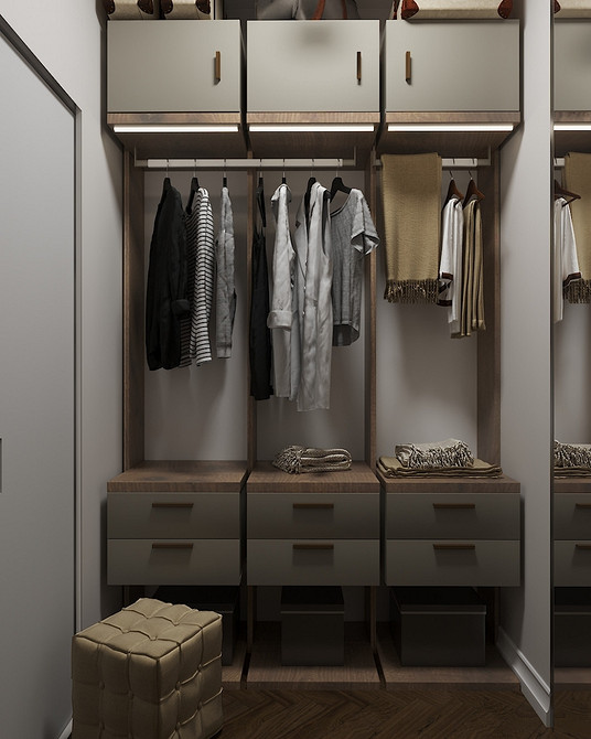 Дизайн гардеробной: идеи оформления, эргономика и наполнение (76 фото)