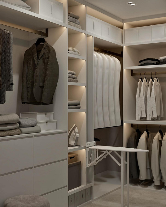 Дизайн гардеробной: идеи оформления, эргономика и наполнение (76 фото)
