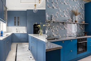 Дизайн интерьера кухни в синем цвете: советы и примеры (55 фото)