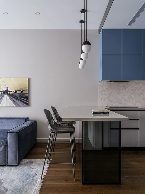 Дизайн интерьера кухни в синем цвете: советы и примеры (55 фото)