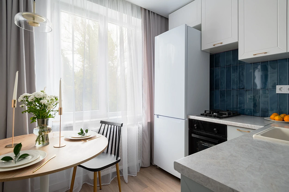 Дизайн интерьера кухни в синем цвете: советы и примеры (55 фото)