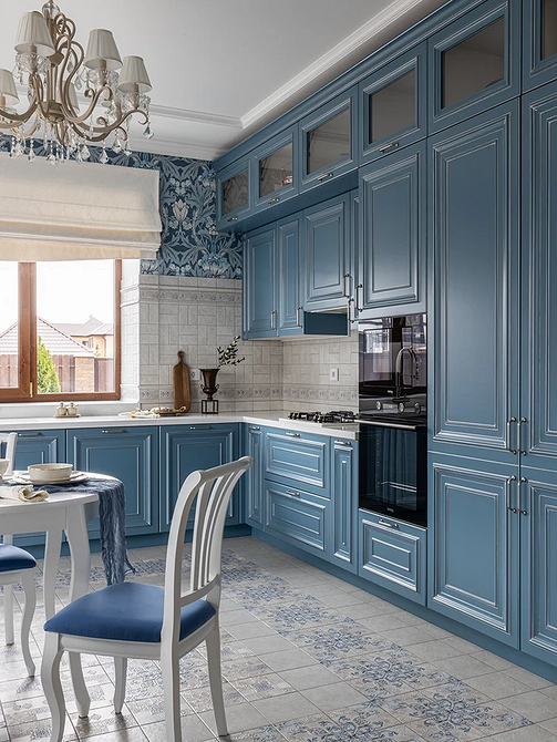 Дизайн интерьера кухни в синем цвете: советы и примеры (55 фото)