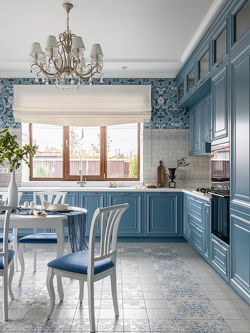 Дизайн интерьера кухни в синем цвете: советы и примеры (55 фото)
