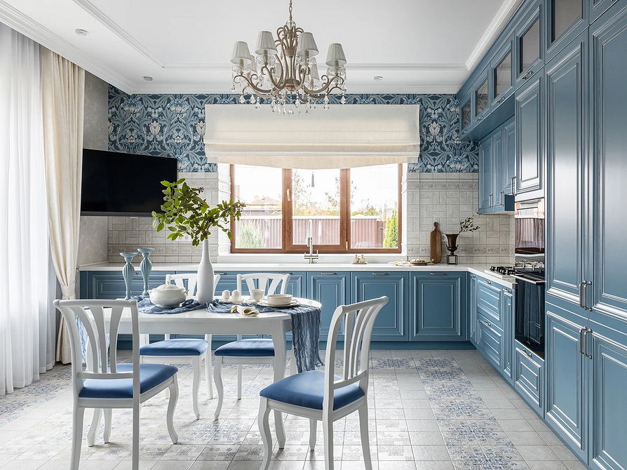 Дизайн интерьера кухни в синем цвете: советы и примеры (55 фото)