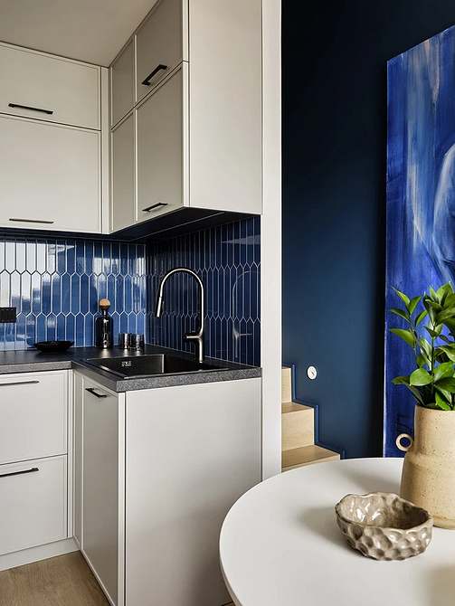 Дизайн интерьера кухни в синем цвете: советы и примеры (55 фото)