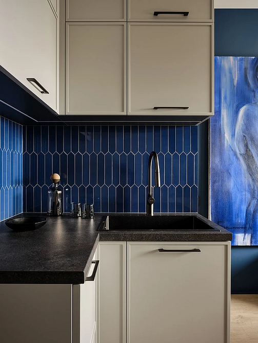 Дизайн интерьера кухни в синем цвете: советы и примеры (55 фото)