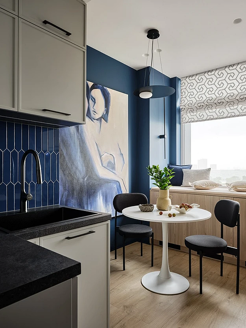 Дизайн интерьера кухни в синем цвете: советы и примеры (55 фото)