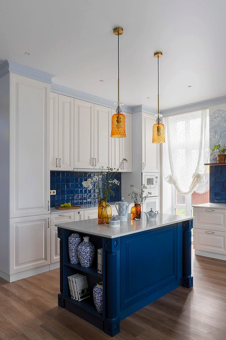 Дизайн интерьера кухни в синем цвете: советы и примеры (55 фото)