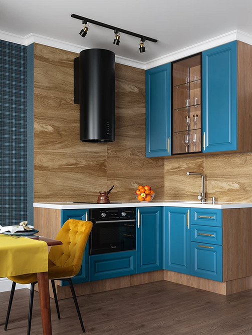 Дизайн интерьера кухни в синем цвете: советы и примеры (55 фото)