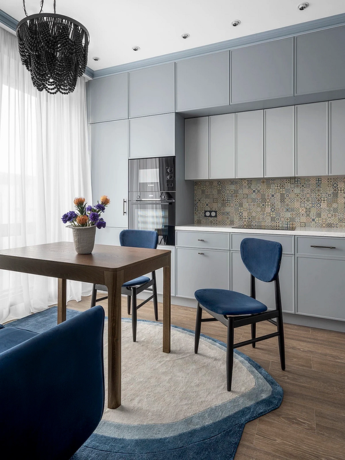 Дизайн интерьера кухни в синем цвете: советы и примеры (55 фото)