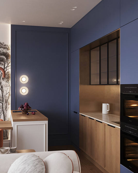 Дизайн интерьера кухни в синем цвете: советы и примеры (55 фото)