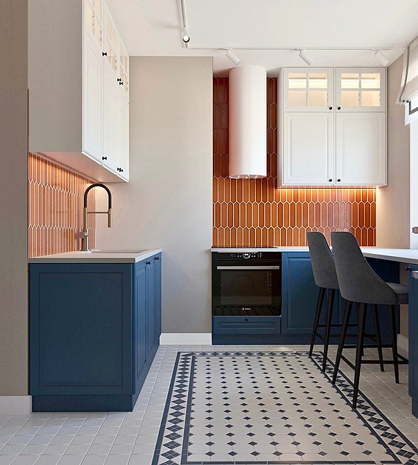 Дизайн интерьера кухни в синем цвете: советы и примеры (55 фото)