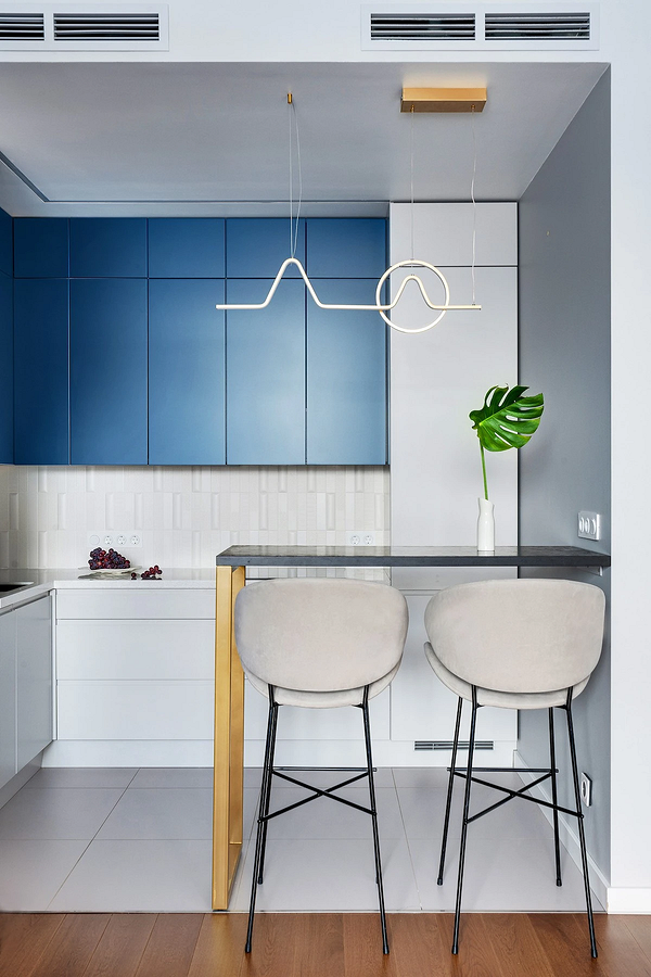 Дизайн интерьера кухни в синем цвете: советы и примеры (55 фото)