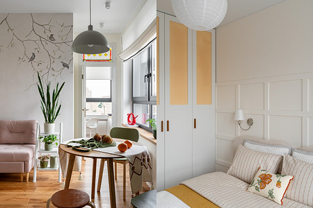 Из однушки — почти трешка! Живой и уютный интерьер квартиры 45 кв. м для семьи с двумя детьми