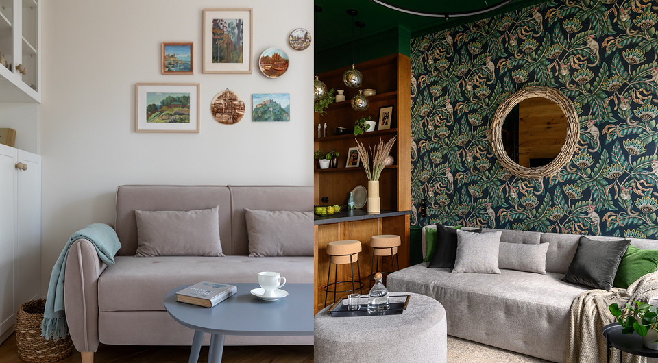 Чем украсить пустую стену над диваном? 5 вариантов из проектов дизайнеров