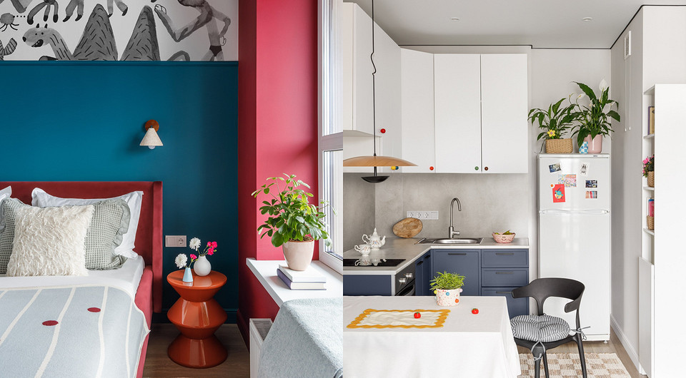 «Конфетный» интерьер: как оформили харизматичную квартиру 42 кв. м