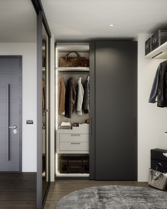 Наполнение шкафа-купе: как спланировать хранение, чтобы поместилось все (54 фото)