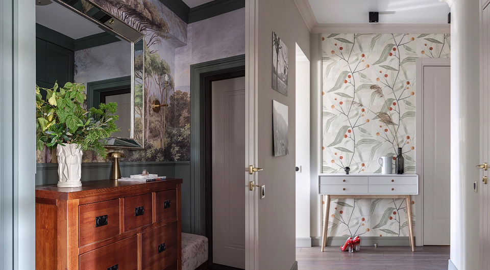 Обои в прихожую-2026: обзор материалов, модные цвета и тренды (65 фото)