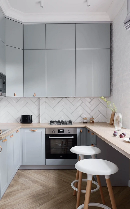 Дизайн интерьера узкой кухни: правила оформления и расстановки мебели (64 фото)