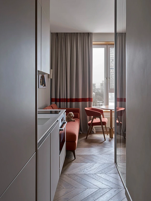 Дизайн интерьера узкой кухни: правила оформления и расстановки мебели (64 фото)