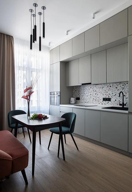 Дизайн интерьера узкой кухни: правила оформления и расстановки мебели (64 фото)