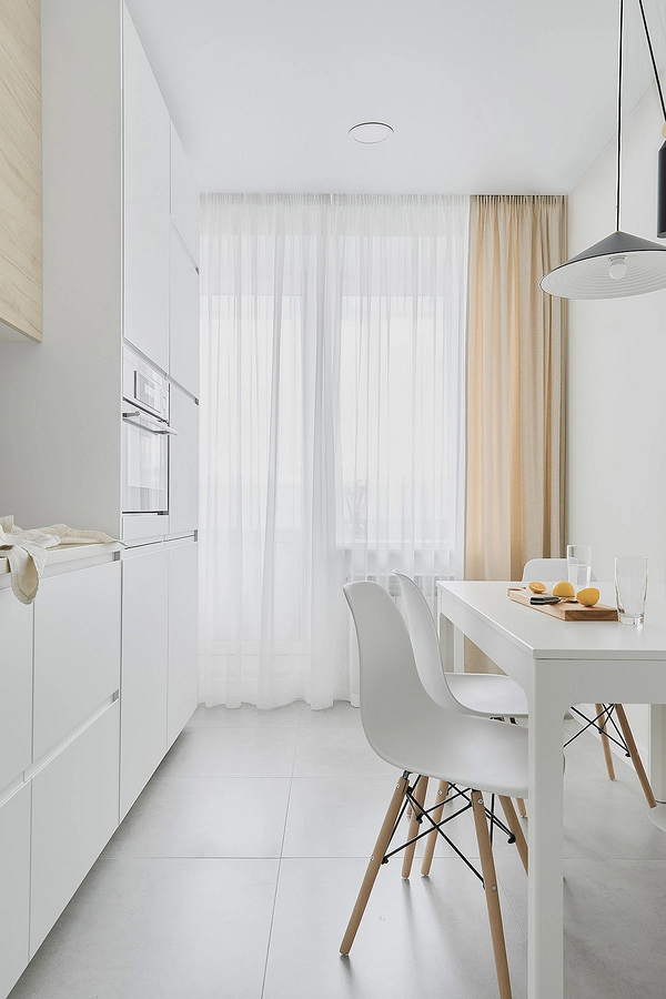 Дизайн интерьера узкой кухни: правила оформления и расстановки мебели (64 фото)