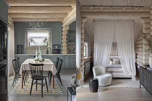 Современный «терем»: деревянный дом 148 кв. м со сказочными мотивами на берегу реки