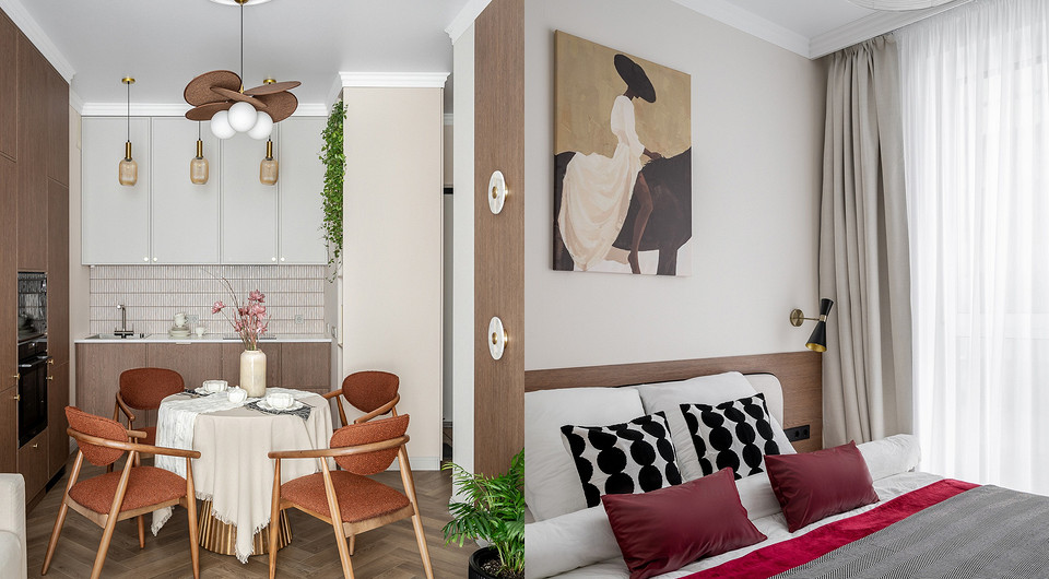 Нескучный бежевый: однушка 40 кв. м с красивыми деталями