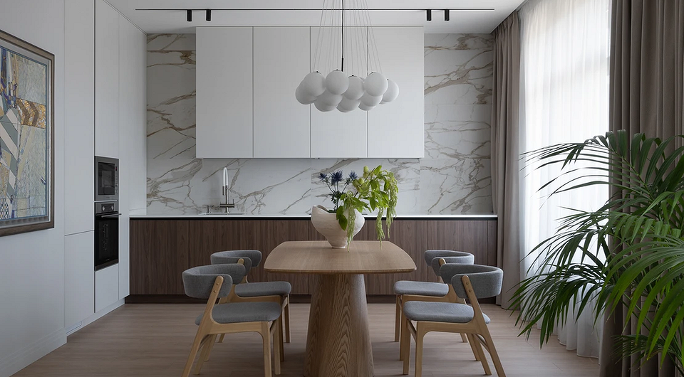 Дизайн кухни-столовой: идеи для дома и квартиры, зонирование и декор (56 фото)