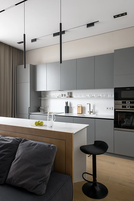 Дизайн интерьера кухни в сером цвете: секреты оформления и 92 стильных фото