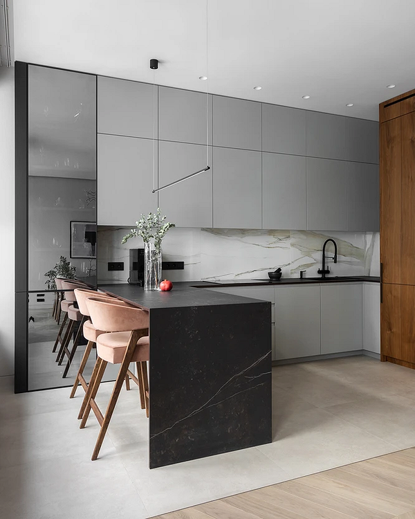 Дизайн интерьера кухни в сером цвете: секреты оформления и 92 стильных фото