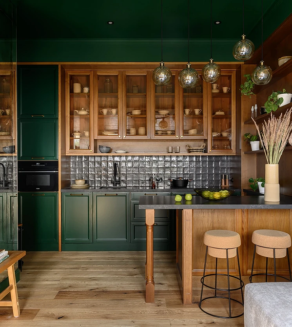 Дизайн интерьера кухни в зеленом цвете: красивые идеи и лучшие сочетания (77 фото)