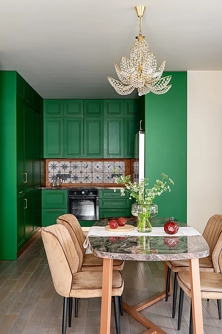 Дизайн интерьера кухни в зеленом цвете: красивые идеи и лучшие сочетания (77 фото)