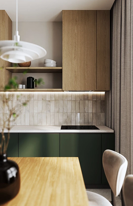 Дизайн интерьера кухни в зеленом цвете: красивые идеи и лучшие сочетания (77 фото)