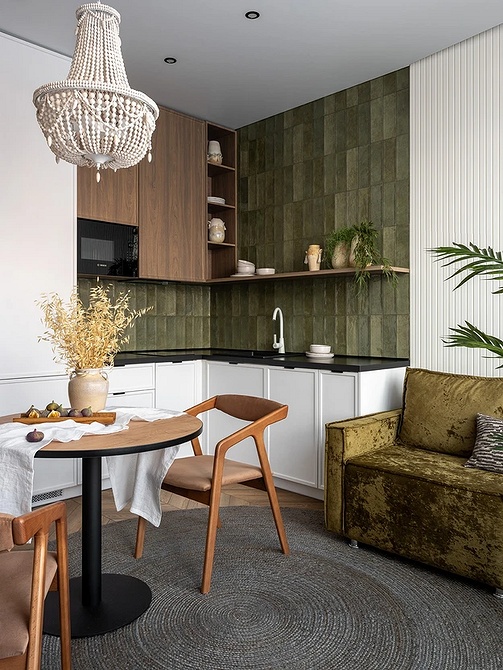 Дизайн интерьера кухни в зеленом цвете: красивые идеи и лучшие сочетания (77 фото)