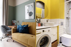 Яркие цвета и шкаф под кроватью: необычная студия 25 кв. м, в которой воплотили функции двушки