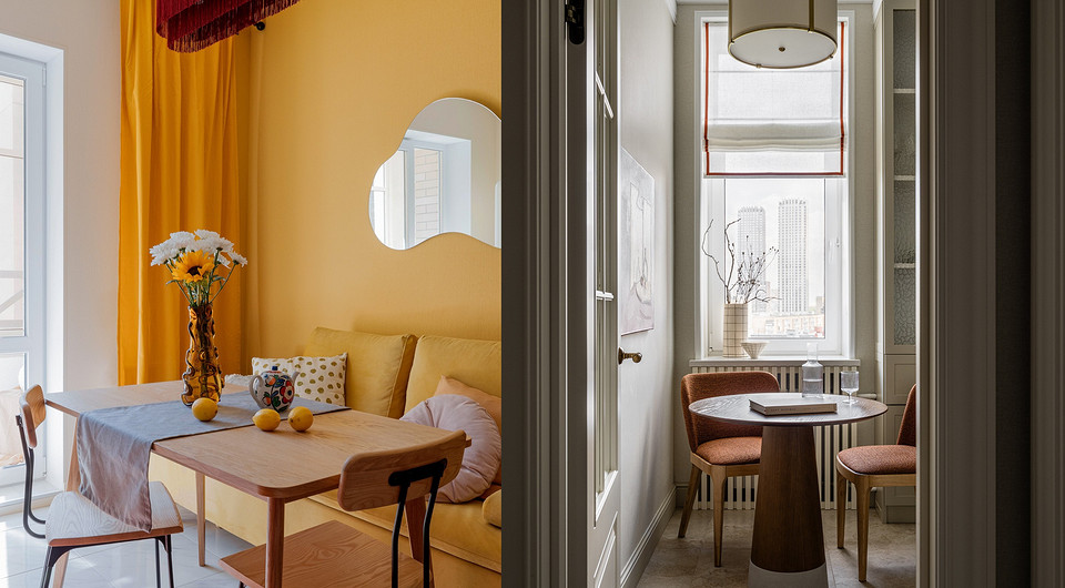 С чем сочетать шторы на кухне? 6 примеров от дизайнеров